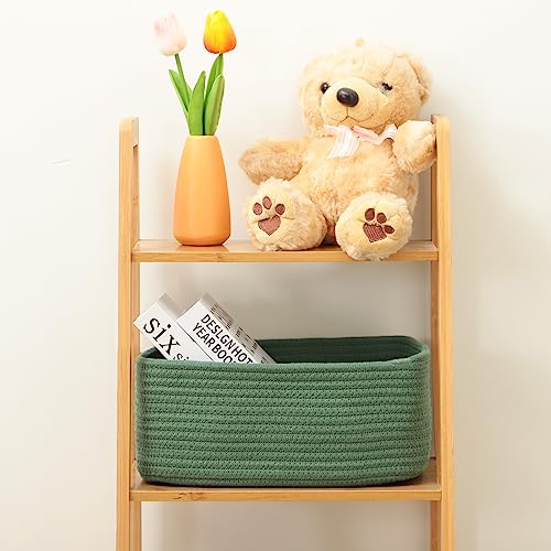 Small Storage Baskets for Organizing (4pcs-L11.5xW7.5xH4.7" / Green)