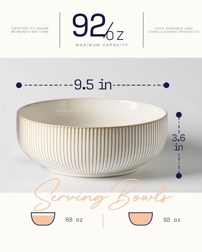 Large Serving Bowls (Embossed Checks & Stripes / 9.5")