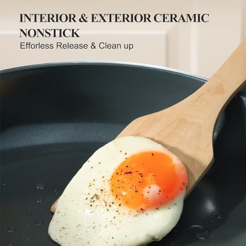 Nonstick Ceramic Frying Pan with Lid (10" W/Lid / Gray)
