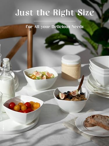 Porcelain Soup Bowls Set of 6 (27 OZ / Soft White)