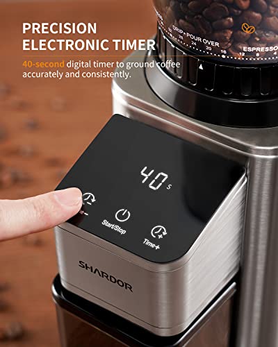 Conical Burr Coffee Bean Grinder (Silver)