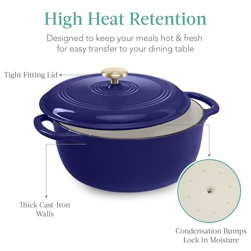 6 Quart Enamel Cast (Sapphire Blue / 6qt Round)