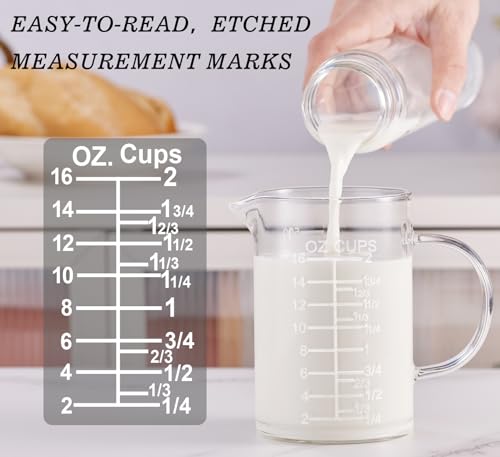 Ackers Etched Graduated Glass Measuring Cup
