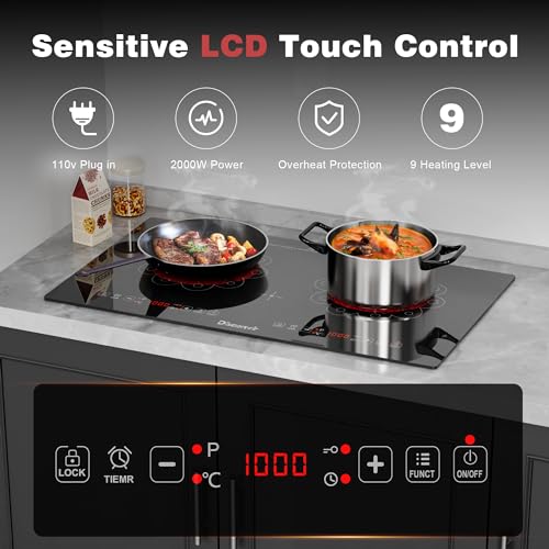 2 Burner Electric Cooktop 24 Inch 110V Plug in