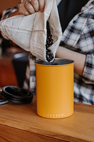 Airscape Stainless Steel Coffee Canister (Matte Yellow / Medium)