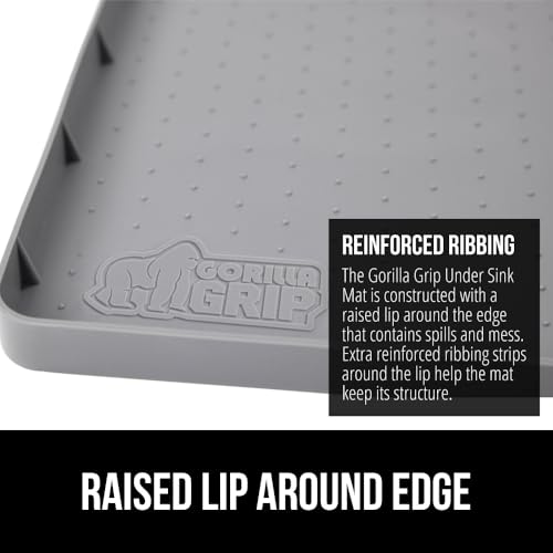 Waterproof Silicone Under Sink Mat (Gray / 19"w X 22"l)