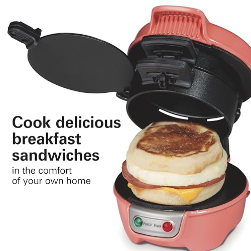 Breakfast Sandwich Maker with Egg Cooker Ring (Coral / Single)
