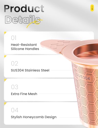 Tea Infuser for Loose Leaf Tea (1 Pack - Rose Gold)