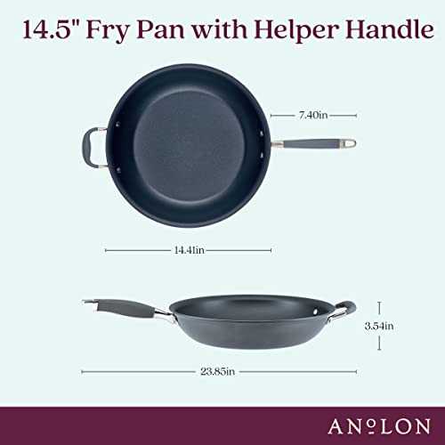 Advanced Home Hard Anodized Nonstick Frying Pan (Moonstone / Skillet w/ Helper Handle (14.5-Inch))