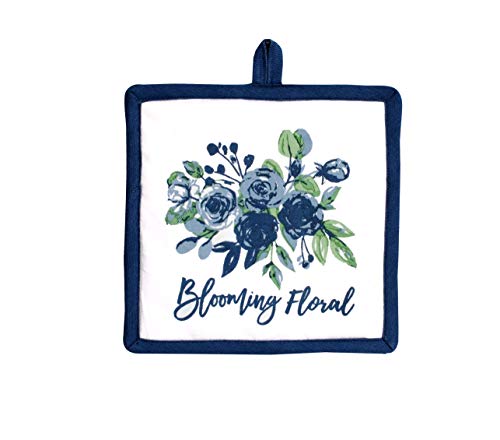 Pot Holders Heat Resistant Cotton Set of 3 Nonslip 8"x8" Inch Hot Pads for Kitchen (8x8 inches / Blooming Floral)
