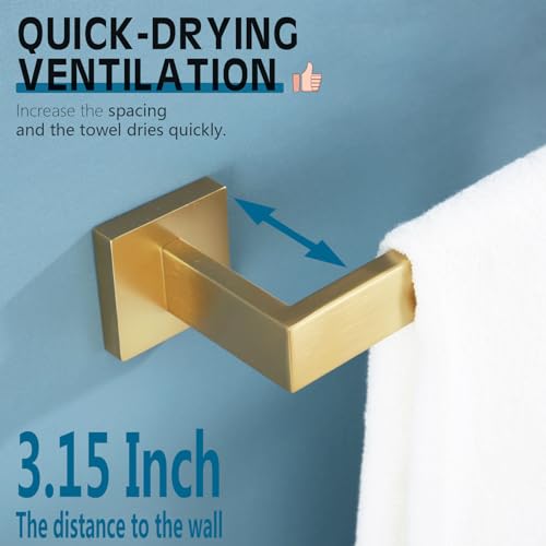 20 Inch Towel Bar Bathroom Towel Bar Kitchen Dish Cloths Hanger Hand Towel Holder Stainless Steel Wall Mount (Brushed Gold / 20-Inch)