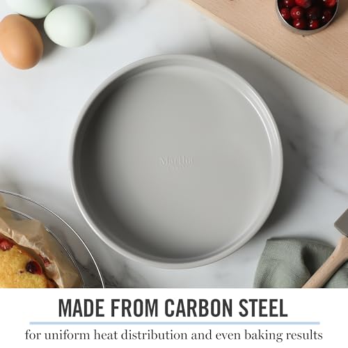 Gallen 8 Inch Round Nonstick Carbon Steel Cake and Bake Pan (Cool Gray)