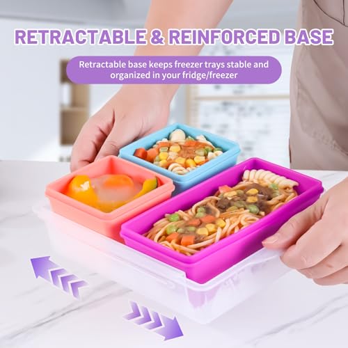 Silicone Freezer Molds with Lids (Retro Rainbow / 4x 1-Cup & 2x 2-Cup)