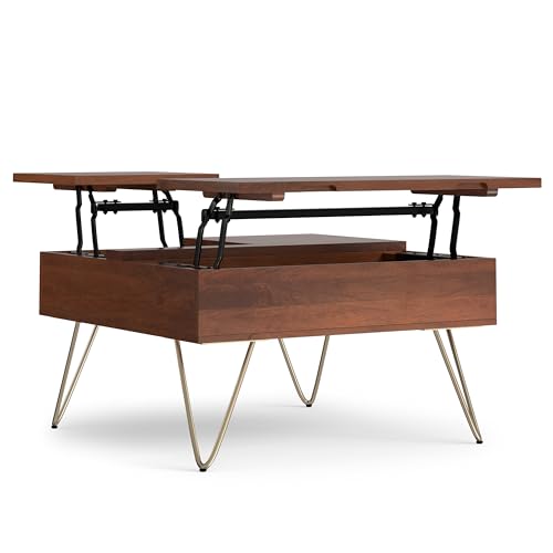 Hunter 32" Wide Solid Mango Wood Coffee Table in Umber Brown