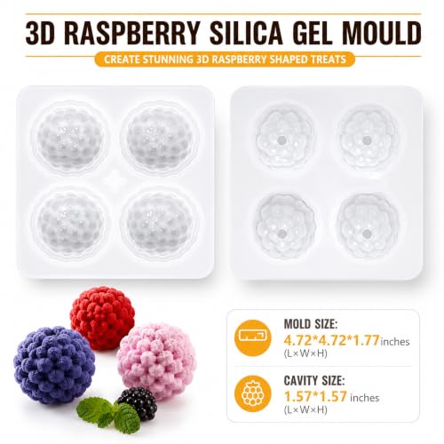 3D Raspberry Silicone Mold for Baking Mousse Cake
