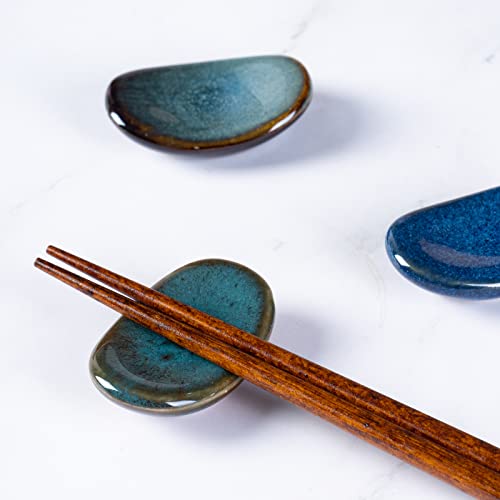 Ceramic Chopsticks Holder Chopstick Rest Spoon Fork Stand Holder Set of 6