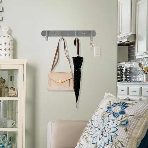 Coat Hook Rack Brushed Nickel (4 Hooks)