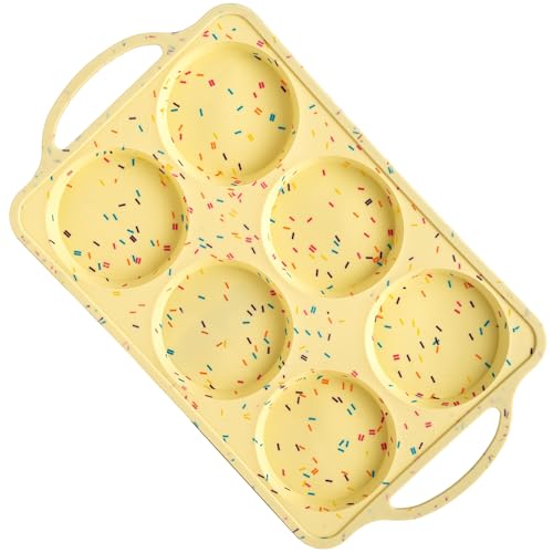 Jumbo Top Silicone Muffin Pans for Baking (Confetti / Top Jumbo (6 Cups))
