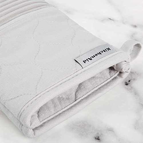 Quilted Cotton Terry Cloth Oven Mitt (Matte Grey)