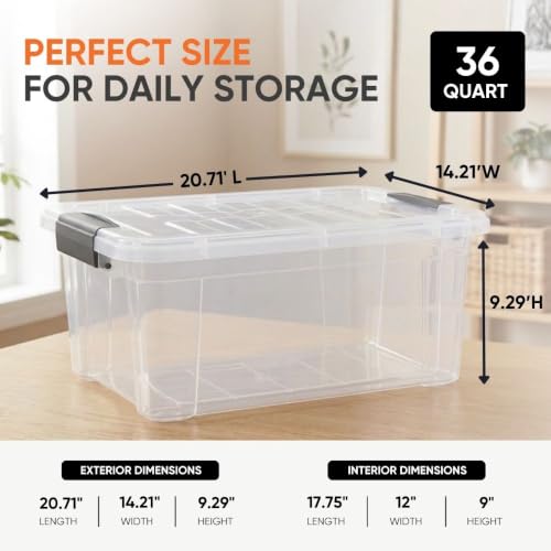 Clear Storage Box with Lid (36 Quart)