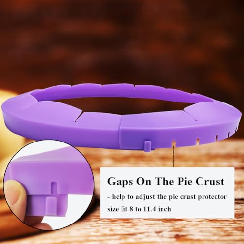 Adjustable Pie Crust Shields Baking Protectors (Purple-1pcs)