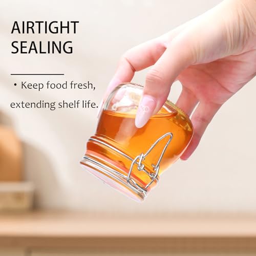 5oz 6pack Small Glass Jars with Airtight Lid (5 Ounce)