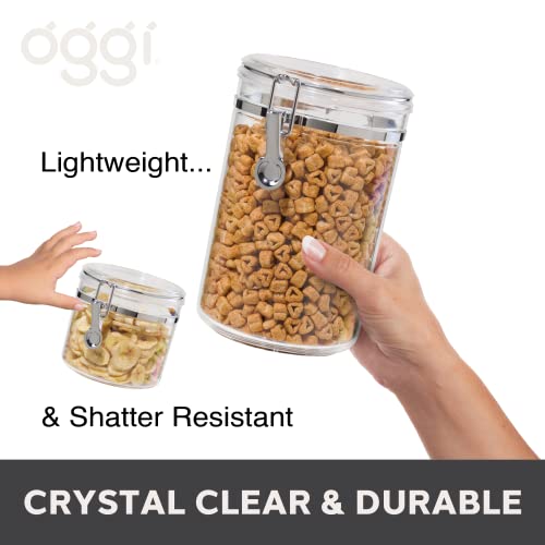 4pc Clear Canister Set with Clamp Lids Airtight Containers in Sizes Ideal for Kitchen & Pantry Storage of Bulk (4-Piece Value Set)