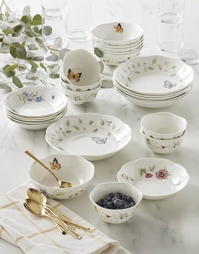 Butterfly Meadow Porcelain 24 (Butterfly Meadow 24-Piece Bowl Set)