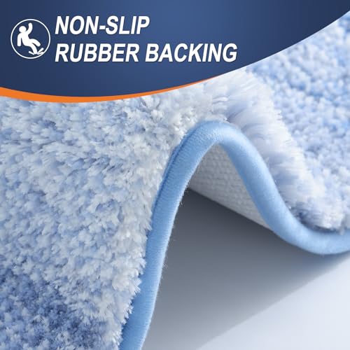Small Bathroom Rugs 35x16 (35" X 16" / Light Blue)