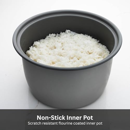 JNP-1800-LF 10 Cup Capacity White Rice Cooker with Non-Stick Inner Pot, Retractable Power Cord, and Keep Warm up to 12 hours (Flower)