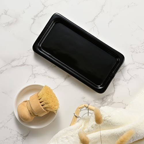 Glass Kitchen Soap Dispenser Set with Ceramic Tray (Black Bottles +Black Pumps)