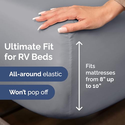 Short Queen Size 4 Piece Bed Sheet Set (05 - Steel Blue / Short Queen)