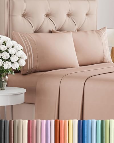 King Size 4 Piece Sheet Set (34 - Mauve / King)
