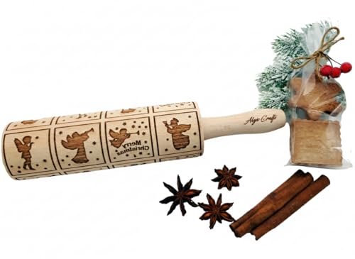 Embossing Rolling Pin for Christmas Cookies