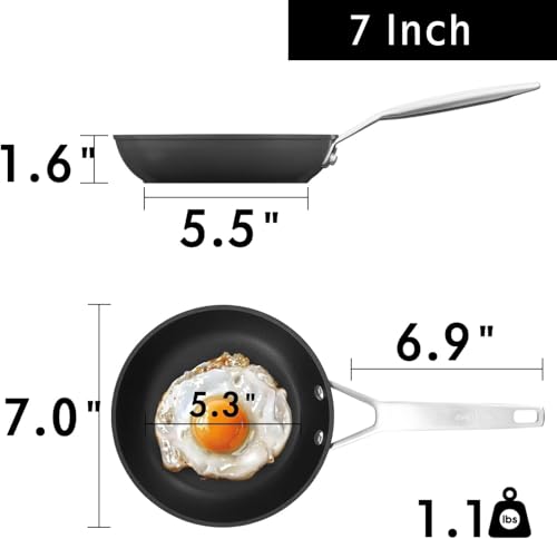 7 Inch Small Nonstick Frying pan (7-inch no lid)