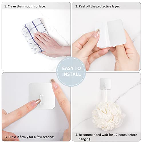 Adhesive Hooks for Shower Wall (White)