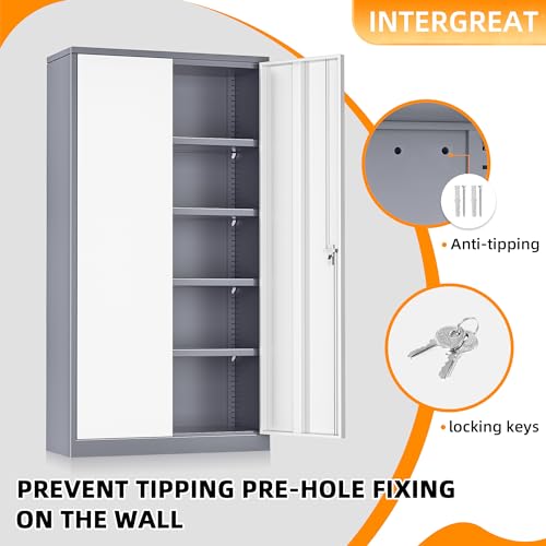 Metal Garage Storage Cabinet (New Grey / 72")