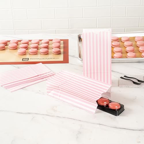 Pink And White Stripe Paper Bag (2 lb / Pink & White)