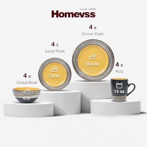 HomeVss 16 Piece Dinnerware Set