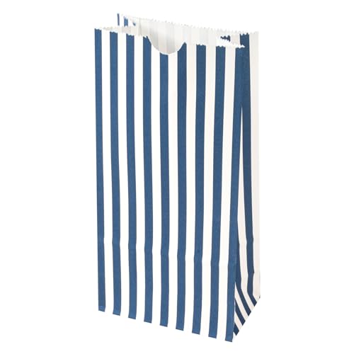 Blue And White Stripe Paper Bag (2 lb / Blue & White)