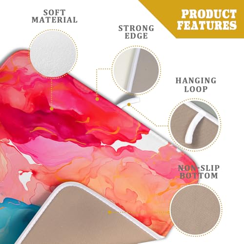 Ink Painting Dish Drying Mat Abstract Art Microfiber Drying Pads Kitchen Washable Dish Drainer Pad 16 x 18 Inch (Flowing Texture 0952 / 18" x 16")