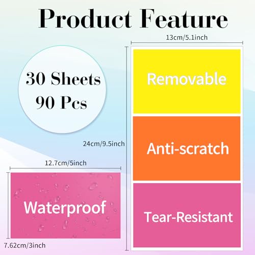 Removable Colored Labels Stickers