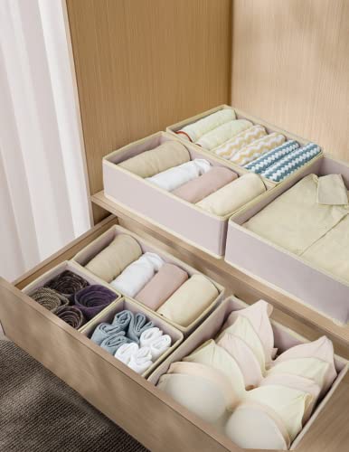 12 Pack Drawer Organizer Clothes (Pink / 12 Pack)