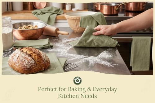 Organic Cotton Bulk Sage Green Flour Sack Kitchen Towels (Sage)