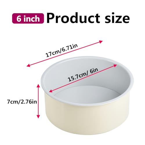 6 inch Cake Pan with Removable Bottom Carbon Steel Round Shaped Cheesecake Tin Nonstick Chiffon Cake Mould for Baking