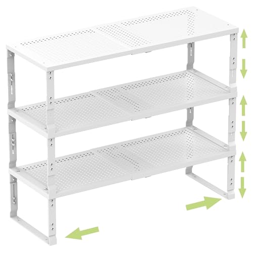 Heavy Duty Adjustable Metal Shelf Organizer (3 Count)