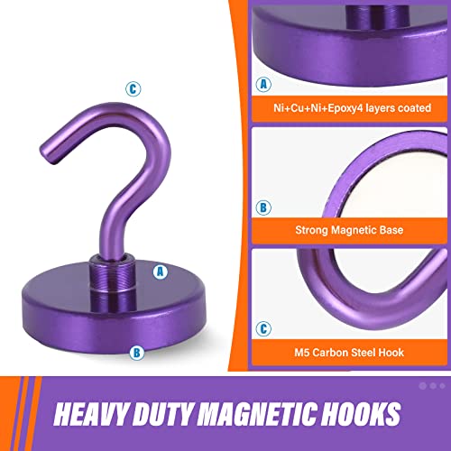 Magnetic Hooks (Purple / 1.26 inches)