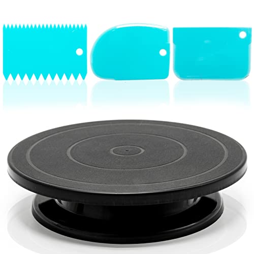 11”Rotate Turntable Sculpting Wheel Revolving Cake Turnable Black Painting Turn Table Stand for Paint Spraying Spinner