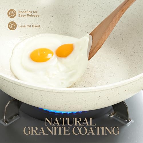 12 Inch Wok Pan with Lid (White / 12 Inch)