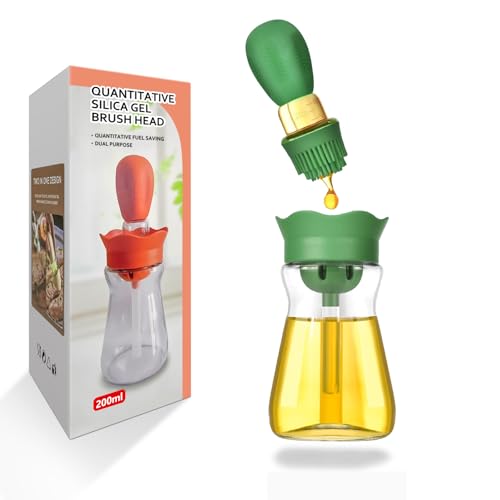 Oil Dispenser Bottle with Silicone Brush (Green-1pc)